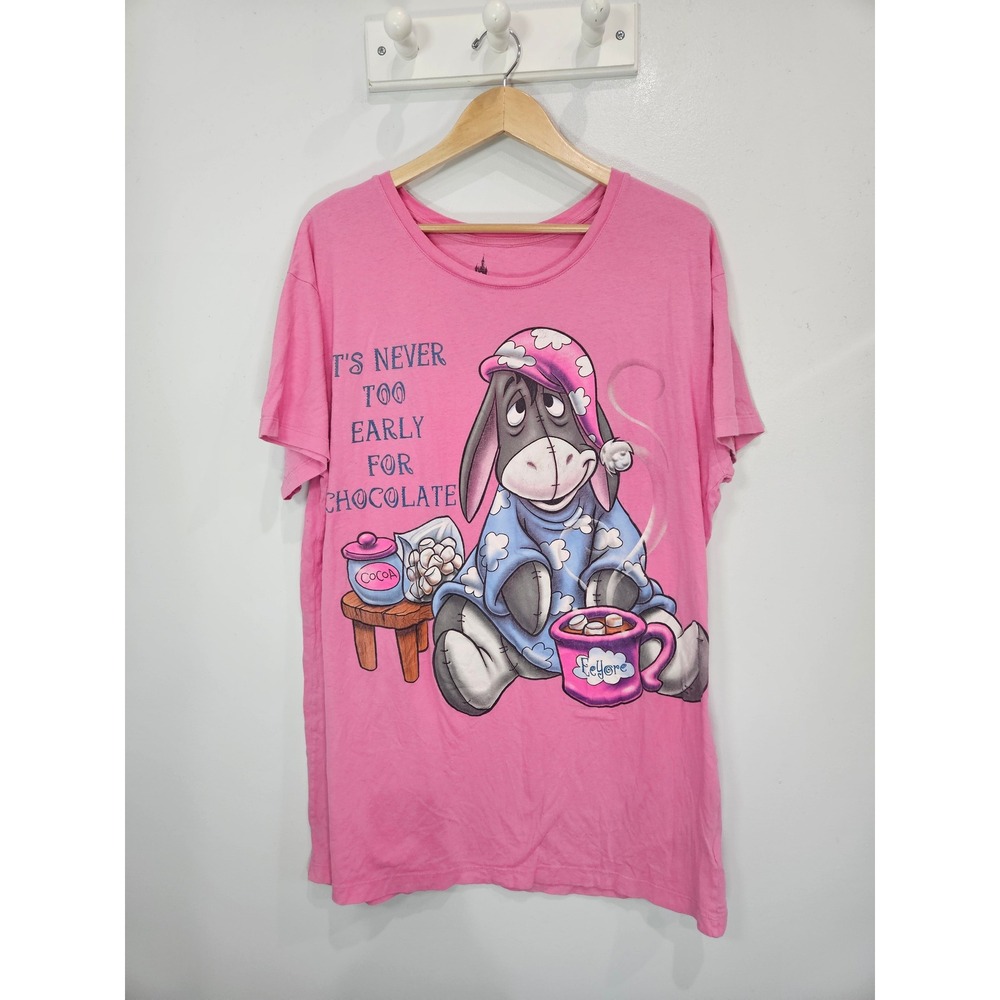 Disney Parks Eeyore Pink Graphic T-Shirt OSFM Winnie The Pooh Sleep Tee